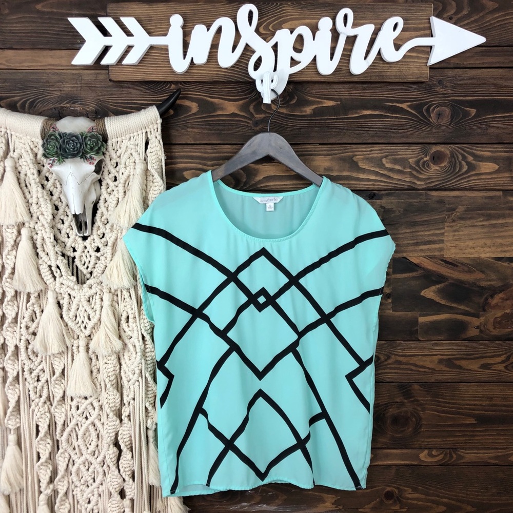 Charming Charlie | Chevron Teal Top